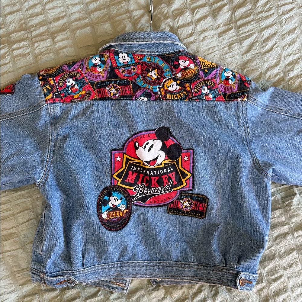 Mickey Mouse Denim Jacket Vintage Patches - image 2